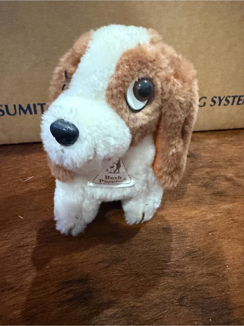 Hush Puppies Brown and White Plush Puppy